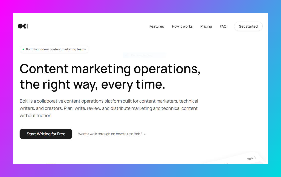 Boki project screenshot